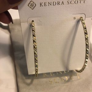 KS Val Gold Hoop Earrings In Iridescent Crystal